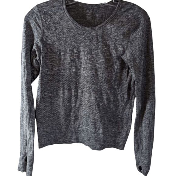 LULULEMON ATHLETICA Breeze By Long Sleeve II In Heathered Black  Size 6 - Picture 4 of 5